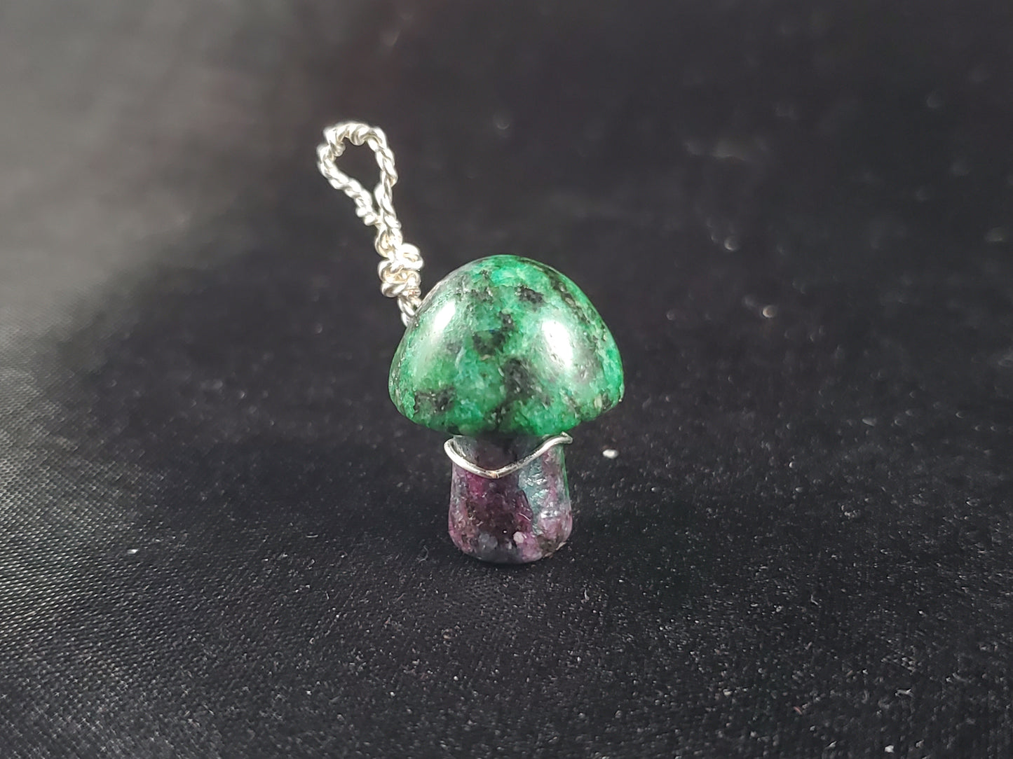 Ruby in Zoisite Mushroom Pendant
