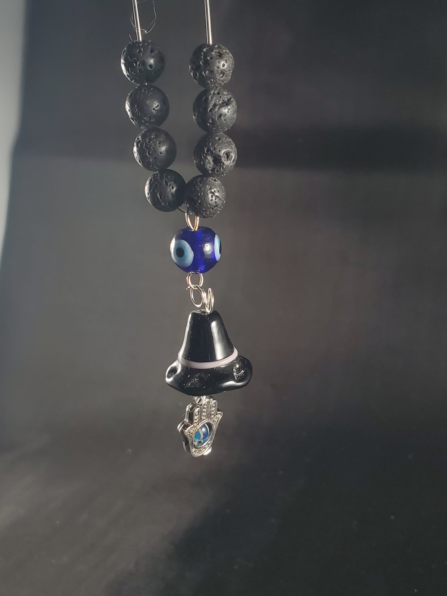 Evil Eye and Witch's Hat Car Charm