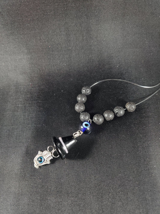 Evil Eye and Witch's Hat Car Charm