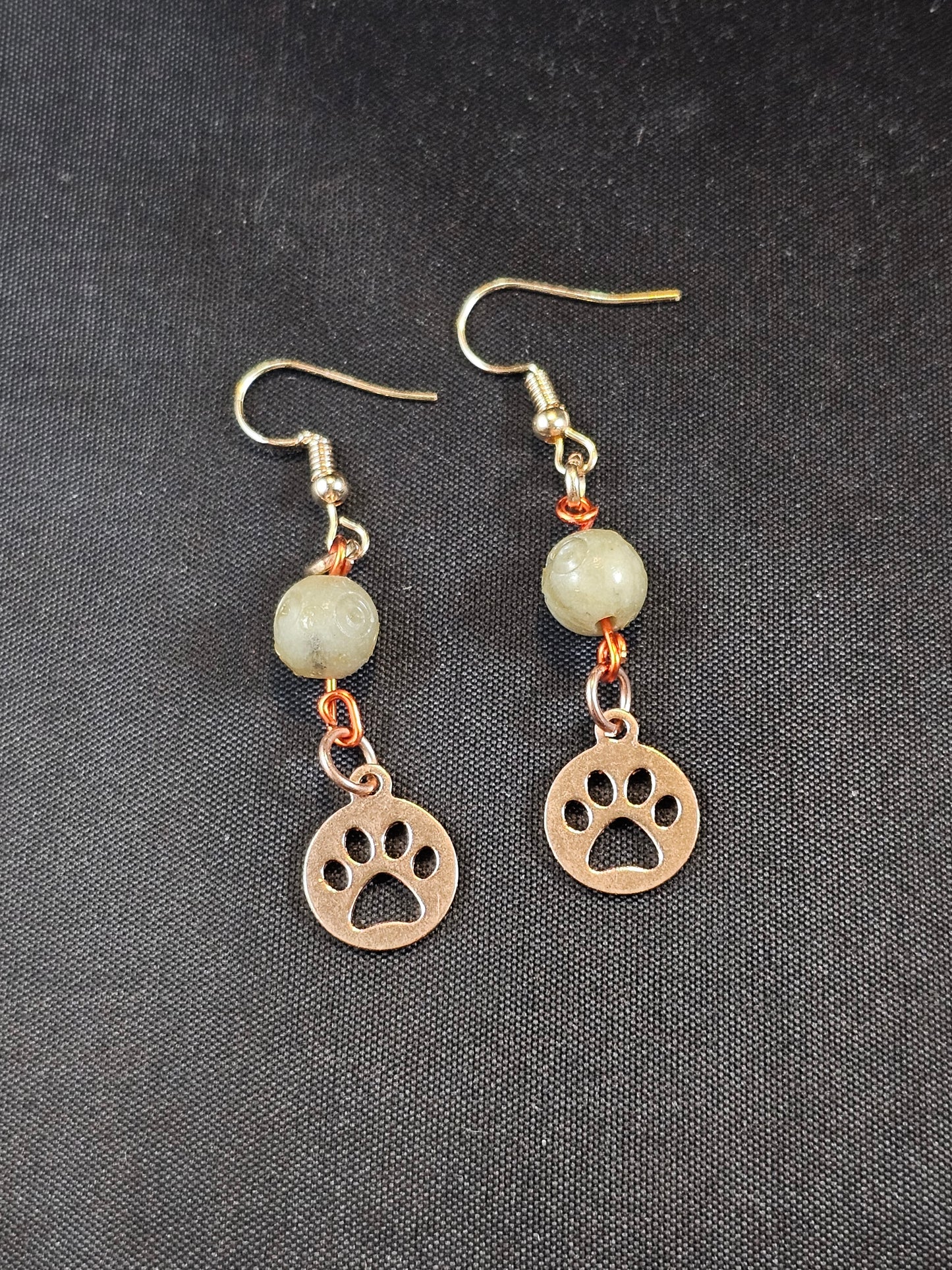 Soapstone Pawprint Earrings
