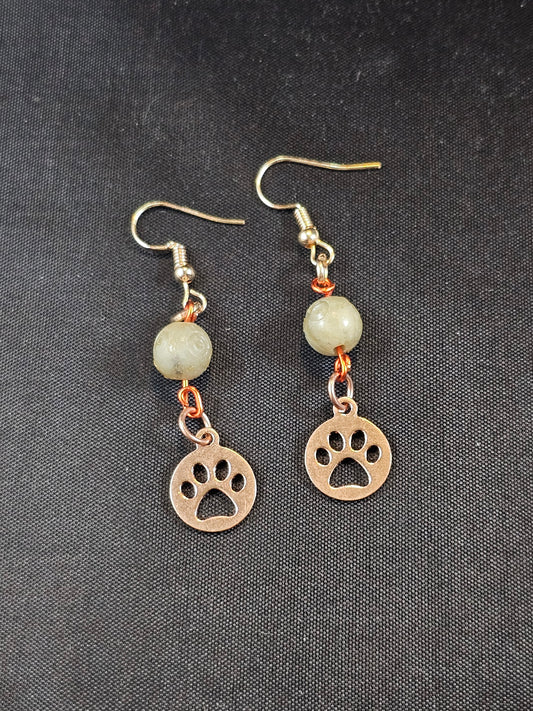 Soapstone Pawprint Earrings