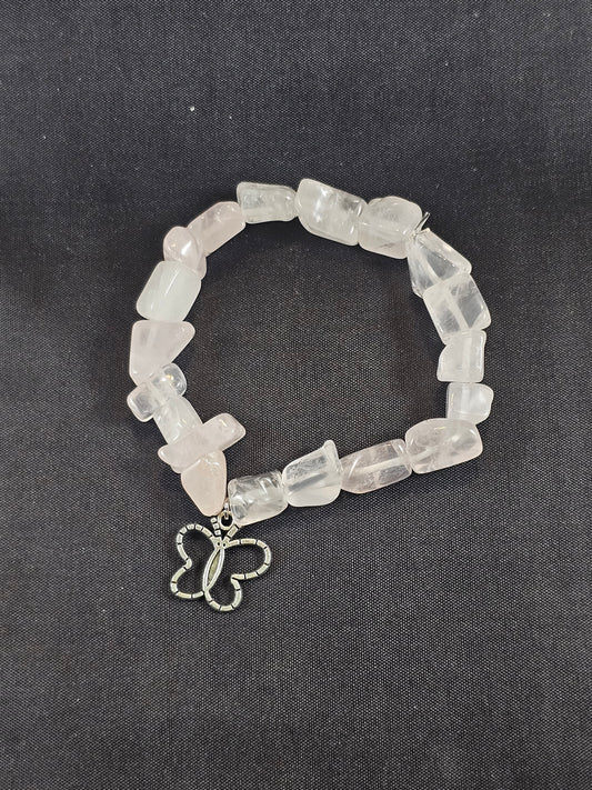 Rose Quartz Butterfly Bracelet
