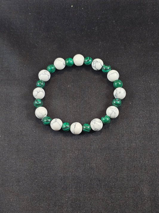 Howlite and Malachite Bracelet