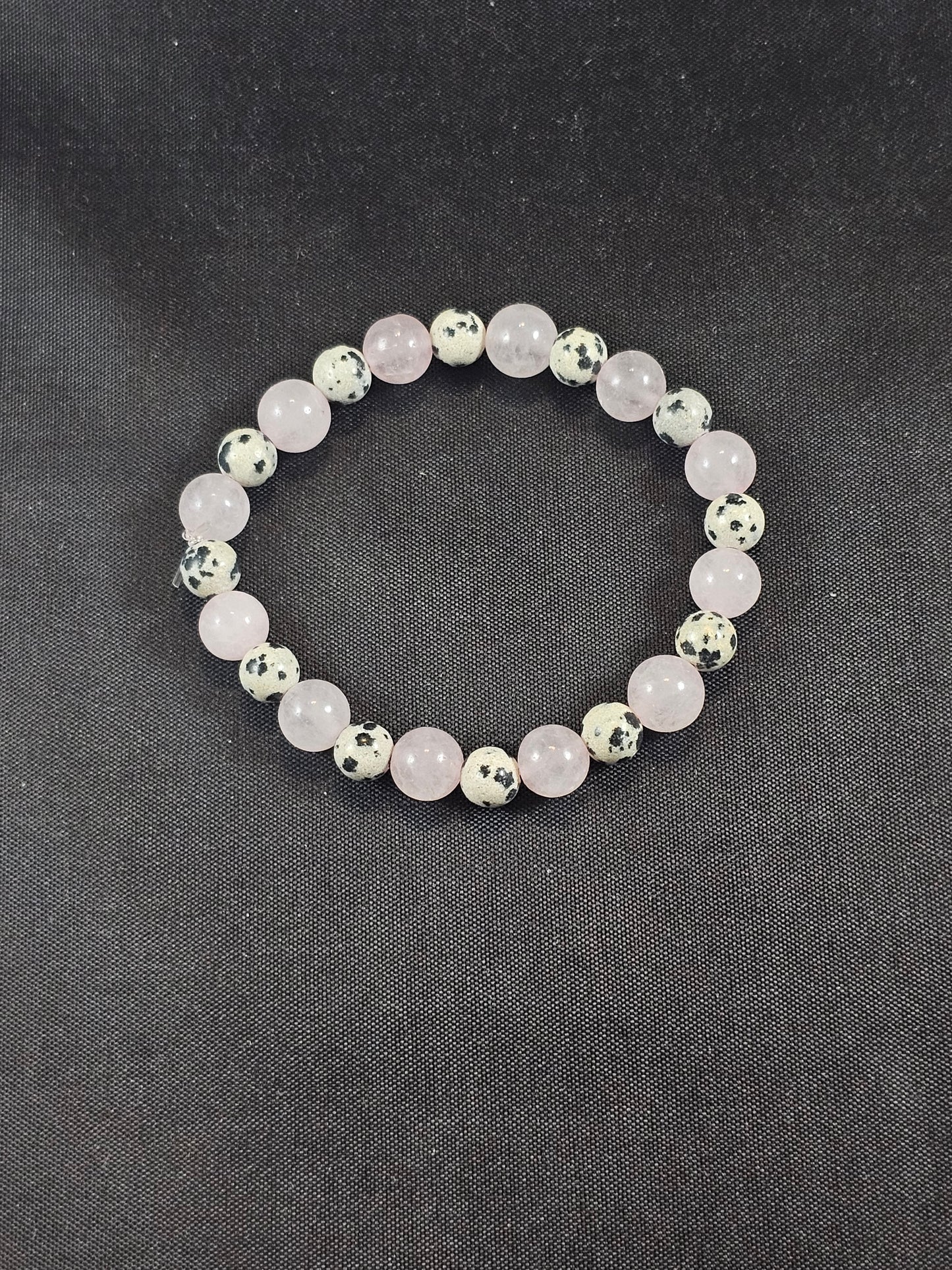 Dalmatian Jasper and Rose Quartz Bracelet