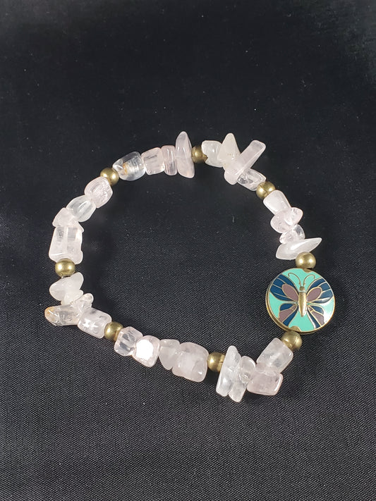Rose Quartz Butterfly Bracelet