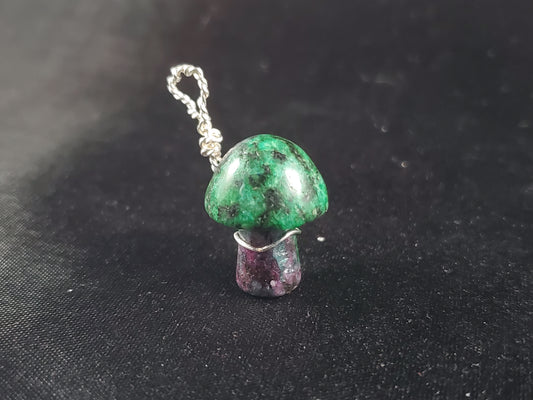 Ruby in Zoisite Mushroom Pendant